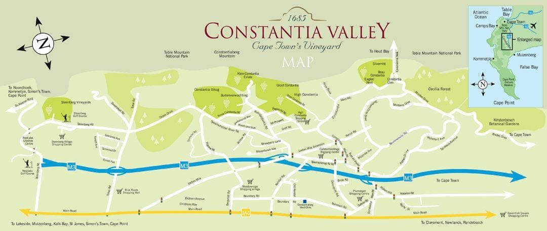 ਨਕਸ਼ਾ ਦੇ constantia ਕੇਪ ਟਾਉਨ