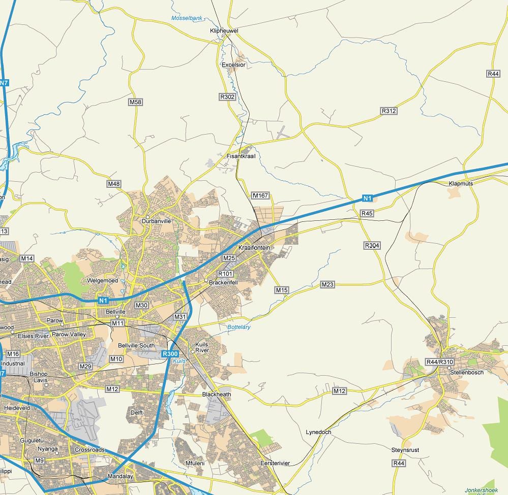 ਨਕਸ਼ਾ ਦੇ kraaifontein ਕੇਪ ਟਾਉਨ
