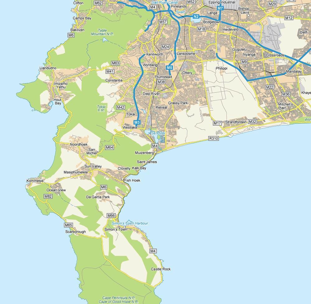 ਨਕਸ਼ਾ ਦੇ muizenberg ਕੇਪ ਟਾਉਨ