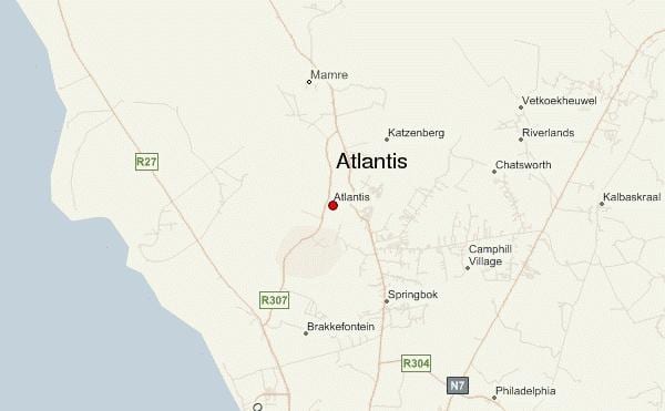 ਨਕਸ਼ਾ ਦੇ atlantis ਕੇਪ ਟਾਉਨ 