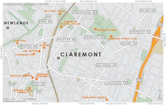 ਨਕਸ਼ਾ claremont ਕੇਪ ਟਾਉਨ