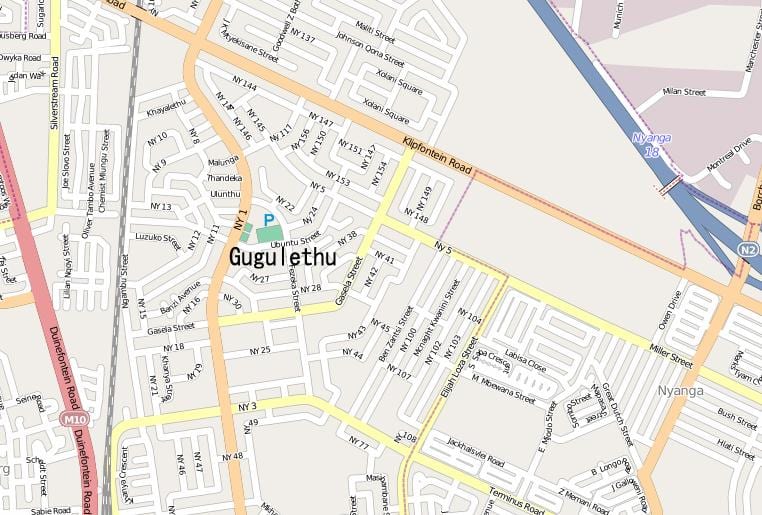ਨਕਸ਼ਾ ਦੇ gugulethu ਕੇਪ ਟਾਉਨ
