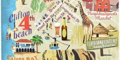 ਨਕਸ਼ਾ ਦੇ ਚਾਰ ਆਕਰਸ਼ਣ ਦੇ ਨਕਸ਼ੇ ' ਤੇ ਕੇਪ ਟਾਉਨ