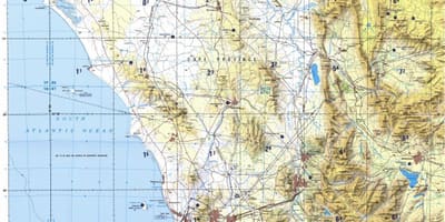 ਕੇਪ ਟਾਉਨ topographic ਨਕਸ਼ਾ