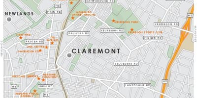 ਨਕਸ਼ਾ claremont ਕੇਪ ਟਾਉਨ